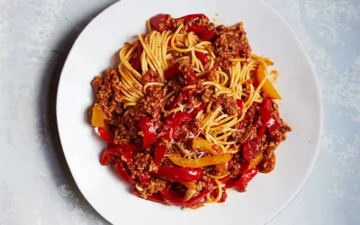 Spaghetti alla Chitarra with Lamb and Sweet Pepper Ragu