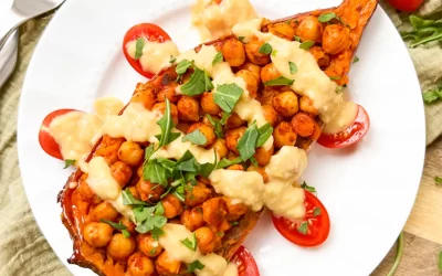 Roasted Sweet Potatoes with Chickpeas