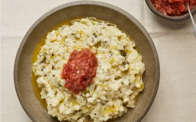 Burnt Spring Onion Risotto
