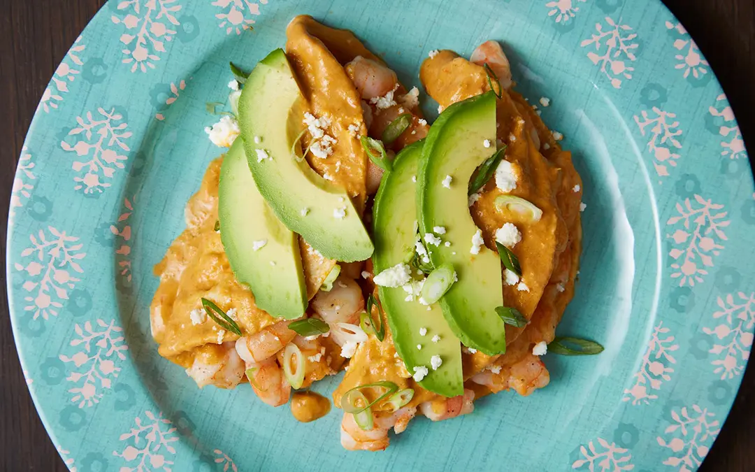 Shrimp Enchiladas in a Rich Tomato Sauce