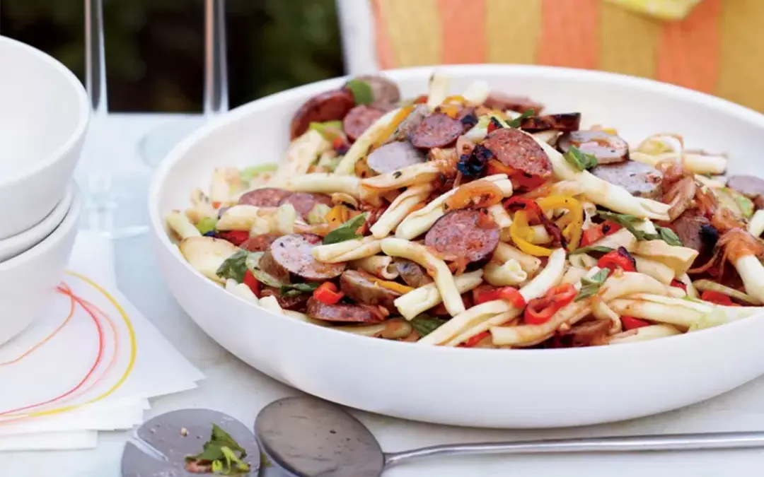 Pasta Salad with Grilled Sausages and Peppers