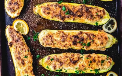 Lemon Ricotta Stuffed Zucchini