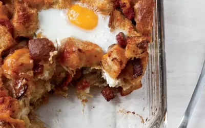 Bacon, Tomato and Cheddar Breakfast Bake with Eggs