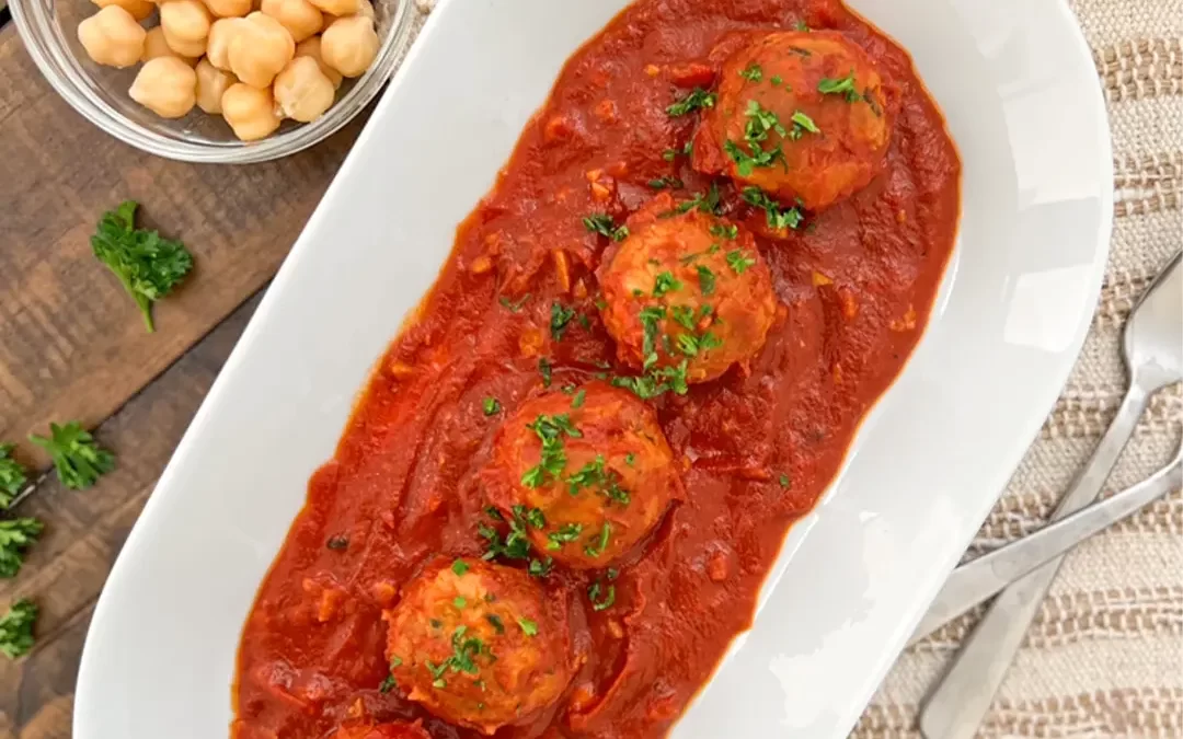 Chickpea Meatballs in Tomato Sauce